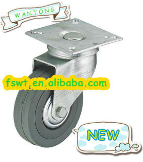 Gray Rubber Castor Wheel