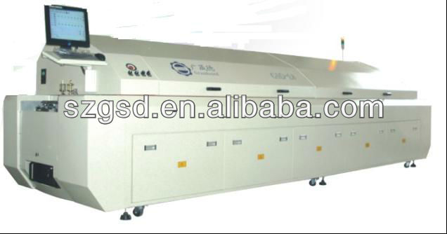 GSD-L8 large size eight zones smt reflow oven cost, To be the best manufacturers in china