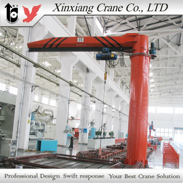 Heavy duty column mounted swing jib crane