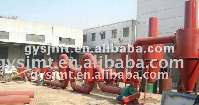 High capacity hot airflow sawdust drying machine