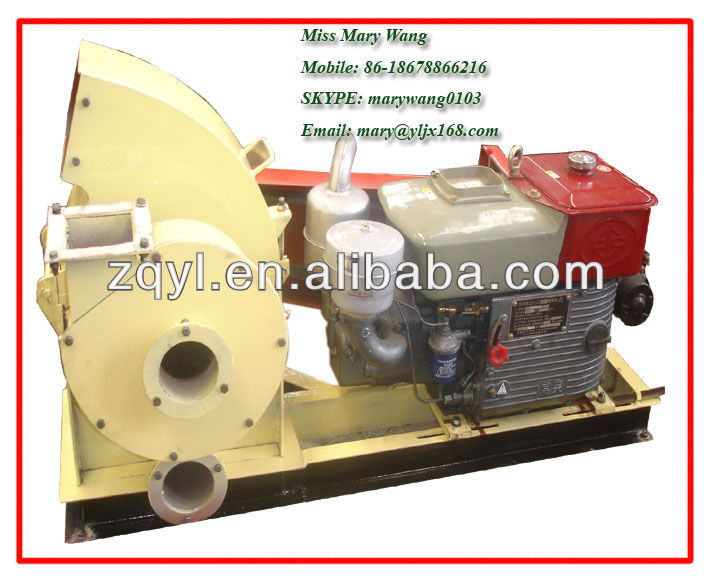 High output small diesel wood crusher (100-200kg/h)