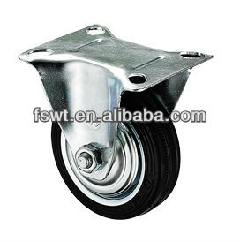 High Quality Industrial Black Rubber Rigid Caster Wheel