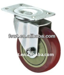 High Quality Medium Duty Polyurethane Purplish Red Single Axis Swivel Casters