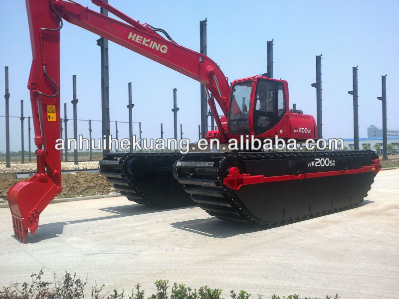 HK200SD amphibious excavator with long boom