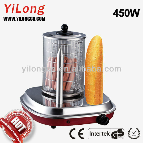 Home hot dog warmer,450W,CE/GS,1 glass cylinder
