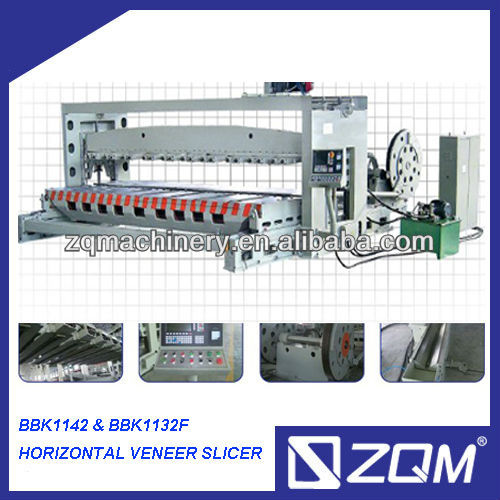 Horizontal veneer slicing machine