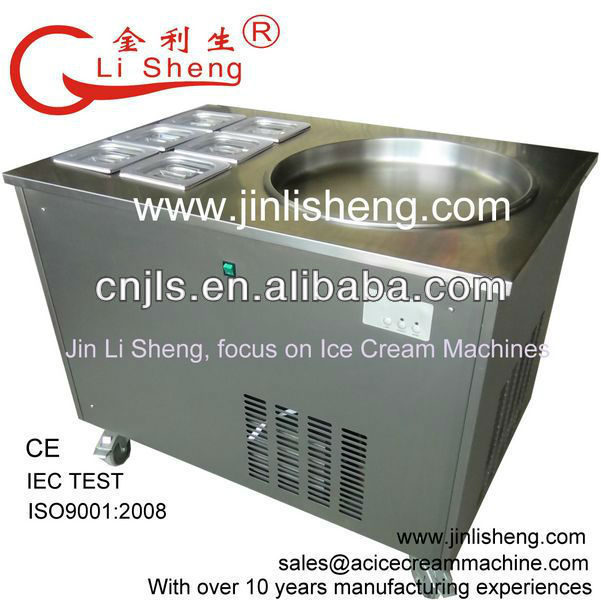 Hot Sale Jin Li Sheng CE IEC WF1120 with containers for toppings Fried Ice Cream Machine