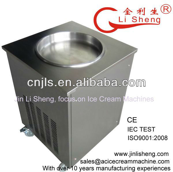 Hot Sale Jin Li Sheng CE IEC WF900 Single round pan Fry Ice Cream Machine