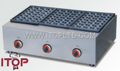 Household gas fish pellet grill with 3-plate