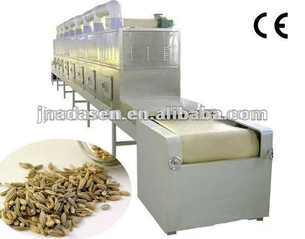 Industrial continous conveyor belt type microwave spices dryer