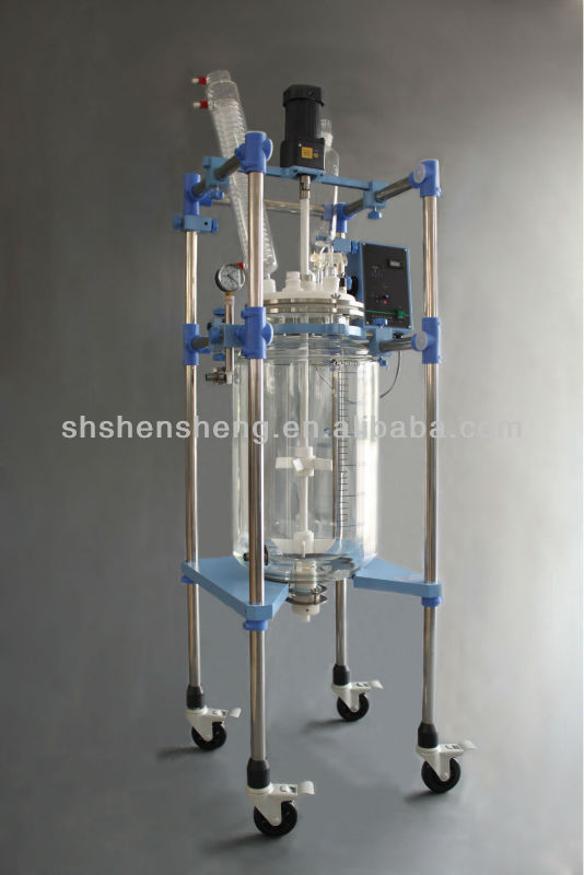 JR-S20 20L Jacketed Agitated Reactor, PTFE Valve, Borosilicate Condenser, EX Proof