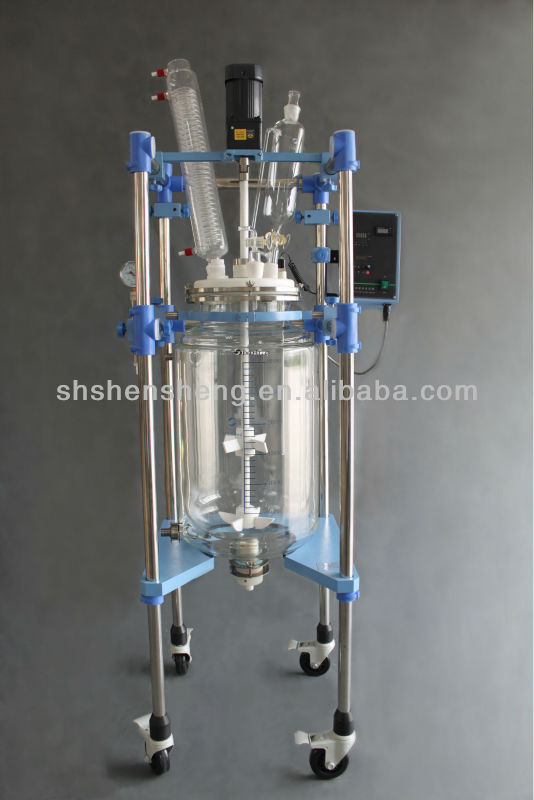 JR-S50 50L Jacketed Glass Reactor, PTFE Valve, Borosilicate Condenser, EX Proof