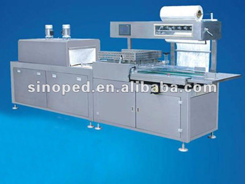 JRBD Transparent film packing machine and cartoning machine connection