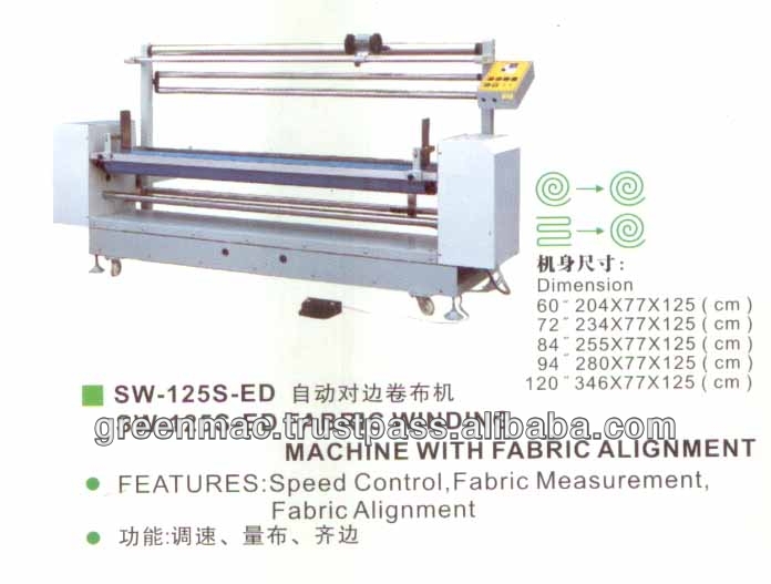Knitted and Woven Fabric Winding Roller Machine with Fabric Alignment