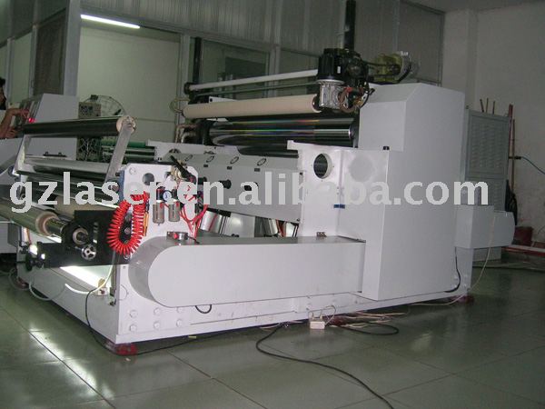 Label embossing machine, wide web emboss machine