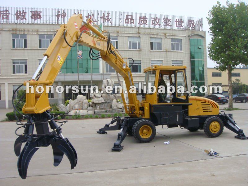 material handlding grab crane municipal solid waste grapple