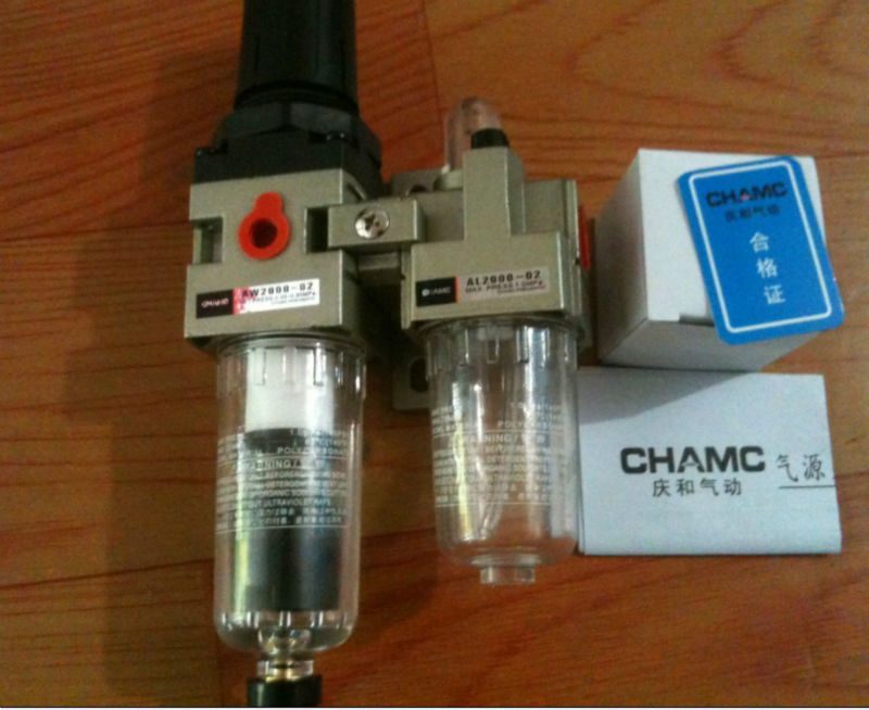 Mechanical filter regulator lubricator for bag making machine