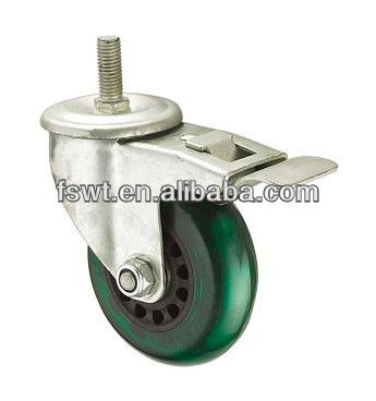 Medium Duty Screw Rod Caster Wheel With Brake