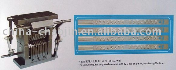 Metal Embossing Numbering Head with male and female