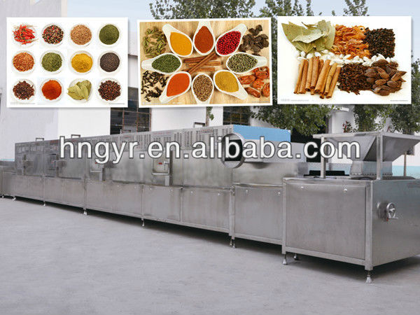 Microwave spice drying machine