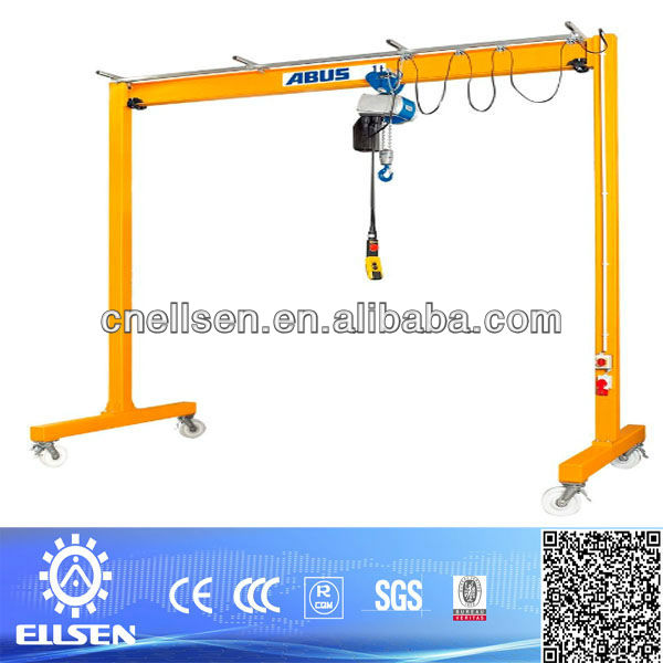 Mini mobile gantry crane used in workshop