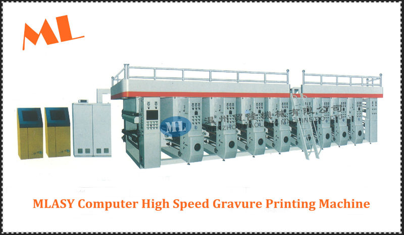 MLASY Computerized High Speed Gravure Printing Machine on plastic