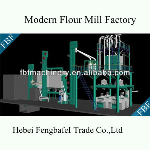 Mondern Small Scale Wheat Flour Mill Line With Price Of 80TPD