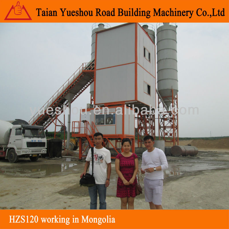 Mongolia worksite for Concrete Plant HZS120