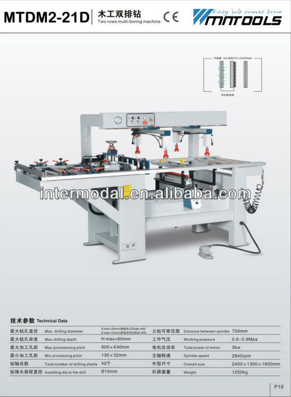 MTDM2-21D Two rows multi-boring machine