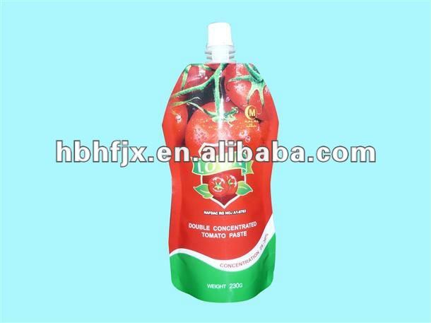 New semi liquid soya milk and juice granule in spouted stand up bag filling and capping packaging machine