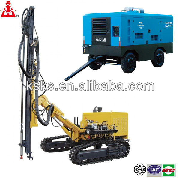 Newly design Kaishan KG925 middle air pressure carawler mobile oil drilling rig(140r/min)