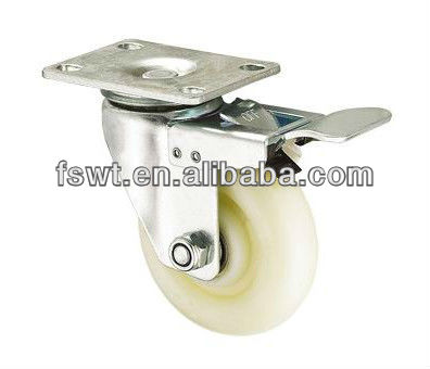 Nylon Medium Double-shaft Caster Wheel With Brake