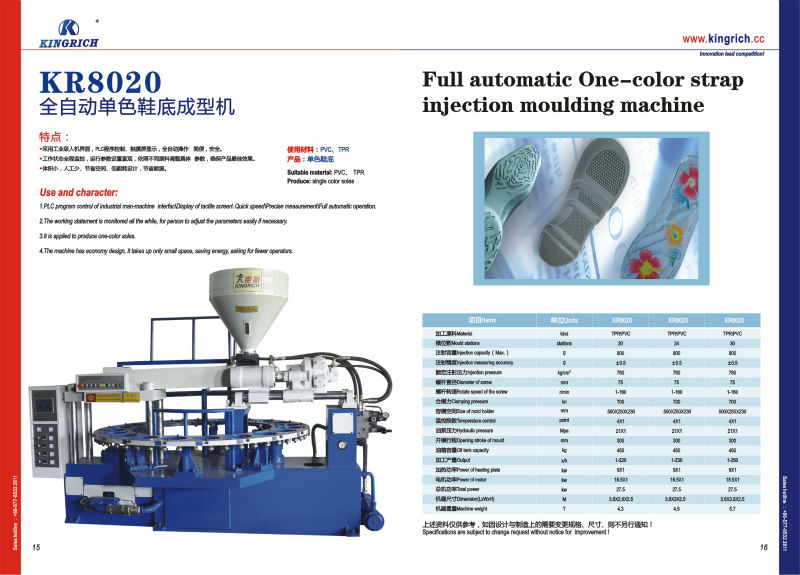 one-color sole injection moulding machine