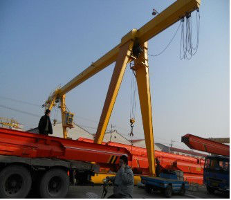 outdoor motor-driven single girder rail mounted gantry crane