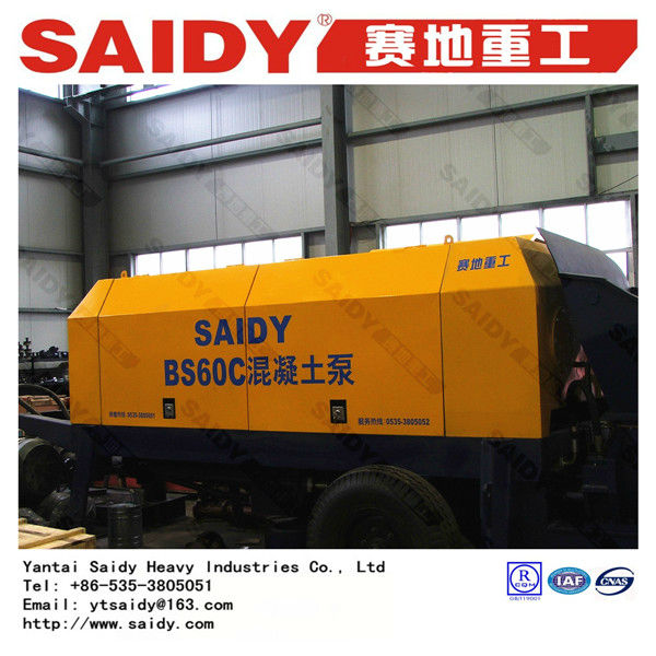 output:37~62 m3/h.motor power:90kw trailer concrete pumps for sale