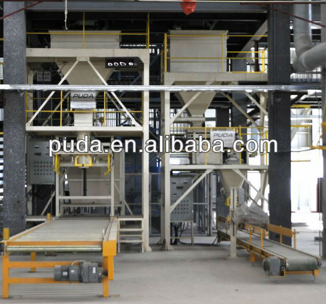 Packaging line production for powder and granular materials
