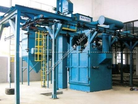 pendent chain marching type shot blasting machine