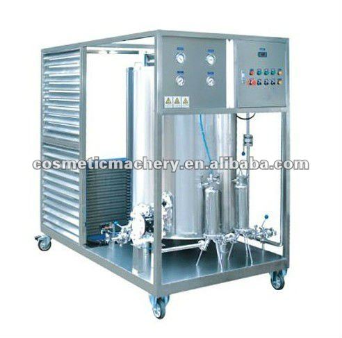 perfume making equipment with freezing and pneumatic mixer