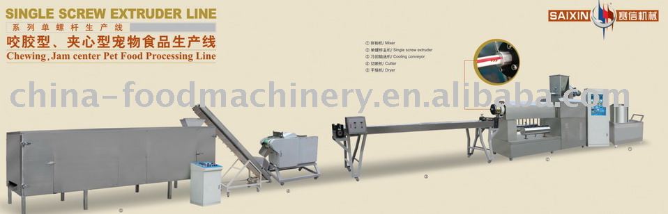 Pet chewing snack processing line
