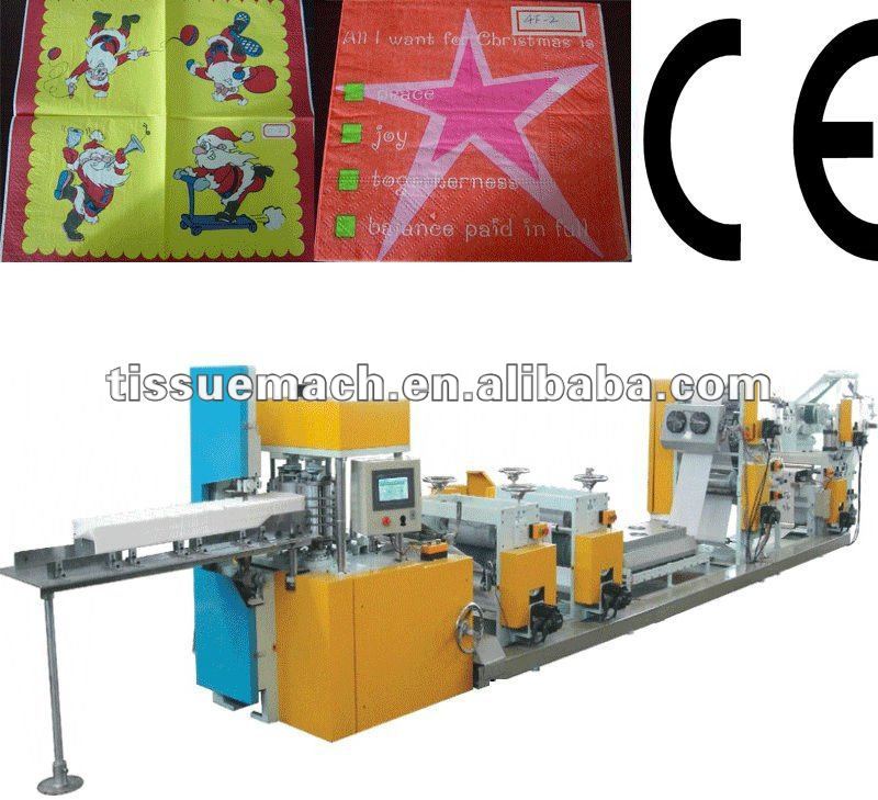PLC Servo Control Automatic High Speed Color Printing Napkin Machine