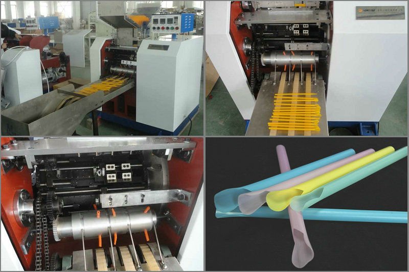 Practical full automatic plastic spoon straw making machine