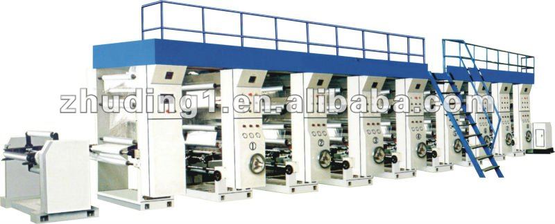 Pretty computer combination gravure printing machine 1000mm for web material and multicolor