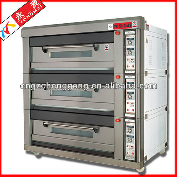 professional baking oven/3 deck 9 trays deck oven for bakery