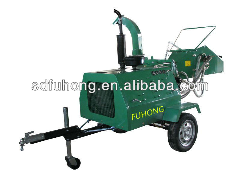 professional trailer mounted diesel wood crusher