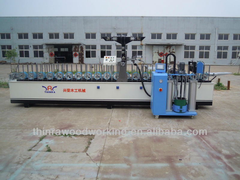PUR hot glue profile wrapping machine with HPL, CPL