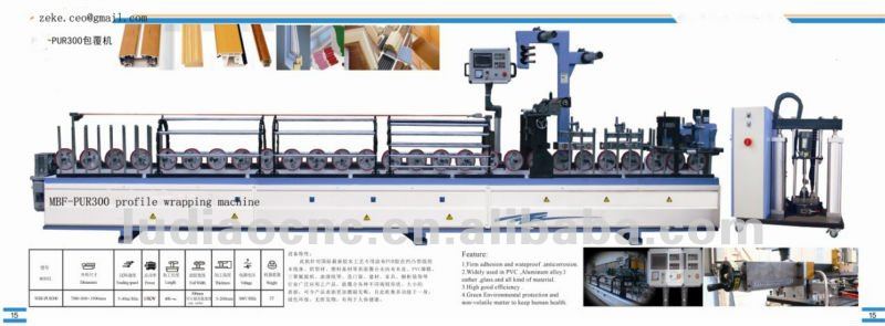 PUR Hot melt Profile wrapping machine