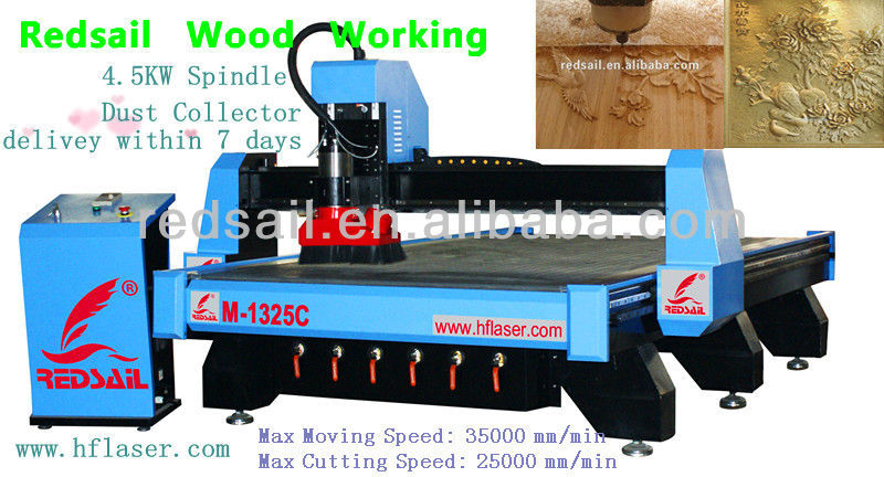Redsail wood leg CNC cutting Machinery M-1325C with dust collector China