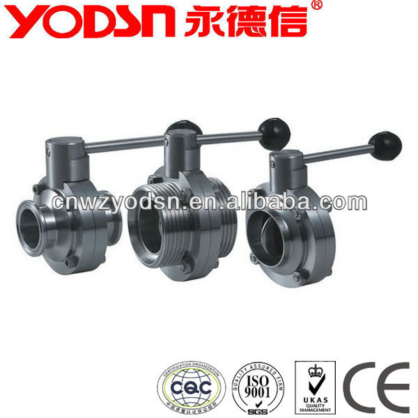 sanitary stainless steel 316 butterfly valve(weld,clamped)
