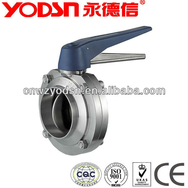 sanitary stainless steel butterfly welded valve (ISO9001:2008,CE certificate)