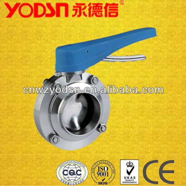 sanitary stainless steel welded butterfly valve